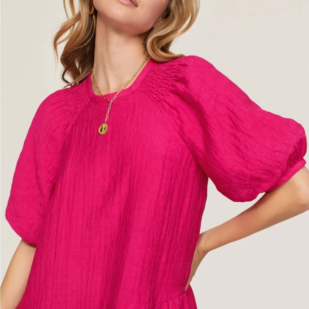 CLUB MONACO | Fuschia Pink Balloon sleeve dress - Picture 4 of 8